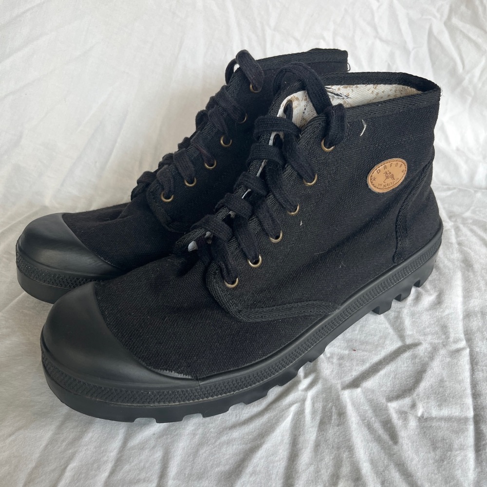 Dafna by NAOT Black Canvas Hiking Boots from Israel, size 44 (US men’s size 10)